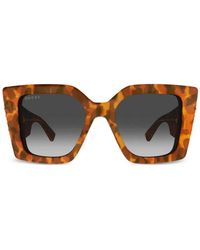 Gucci - Tortoiseshell-Effect Square-Frame Sunglasses - Lyst