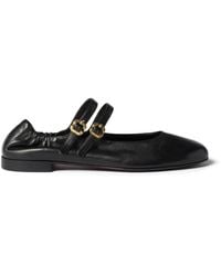 Miu Miu - Ruches Nappa Leather Ballerinas - Lyst
