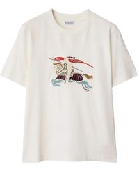 Burberry - Camiseta de algodón con bordado EKD - Lyst
