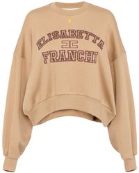 Elisabetta Franchi - Logo-Embroidered Crew-Neck Sweater - Lyst