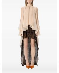 Blumarine - Asymmetric Chiffon Blouse - Lyst