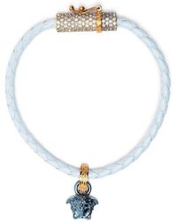 Versace - Bracelet en cuir à ornements en cristal - Lyst