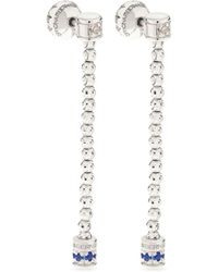 Officina Bernardi - 18kt White Gold Moon Sapphire And Diamond Drop Earrings - Lyst