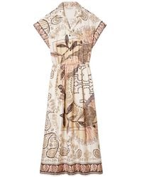 Tory Burch - Waisted Silk Shirtdress - Lyst