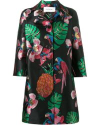 Valentino Tropical Dream Oversized Coat - Black