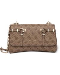 Guess - Sac Porté Épaule Leona À Imprimé Monogrammé - Lyst