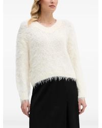 Ouí - Fluffy V-Neck Sweater - Lyst