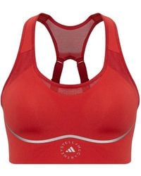 adidas By Stella McCartney - X Mesh-Panelled Logo-Print Sports Bra - Lyst