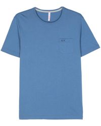 Sun 68 - T-shirt en coton à logo brodé - Lyst