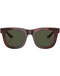 Giorgio Armani - Tortoiseshell-effect Round-frame Sunglasses - Lyst