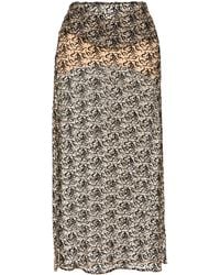 The Attico - Embroidered Semi-Sheer Skirt - Lyst