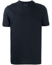 Emporio Armani - T-shirt con logo goffrato - Lyst