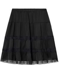 GIMAGUAS - Cielo Gelaagde Midi-Rok Met Kanten Afwerking - Lyst