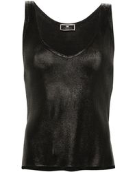 Elisabetta Franchi - Coated Knitted Tank Top - Lyst