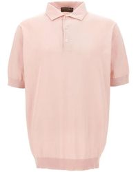 FILIPPO DE LAURENTIIS - Cotton-Crepe Short-Sleeve Polo Shirt - Lyst