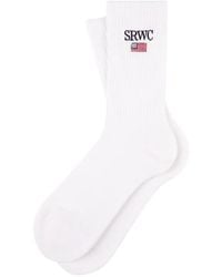 Sporty & Rich - Ribbed Logo Socks - Lyst