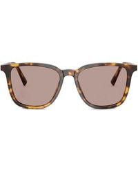 Miu Miu - Tortoiseshell-Pattern Square-Frame Sunglasses - Lyst