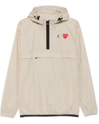 COMME DES GARÇONS PLAY - X K-Way Heart-Patch Half-Zip Jacket - Lyst