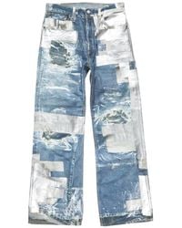 Acne Studios - Vaqueros Rasgados Con Diseño Patchwork - Lyst