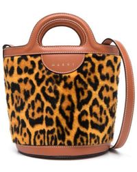 Marni - Mini Tropicalia Leopard-print Bucket Bag - Lyst