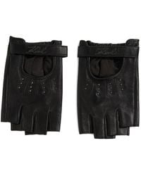 KARL LAGERFELD - Signature Fingerless Embellished Gloves - Lyst