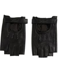 KARL LAGERFELD - Signature Fingerless Embellished Gloves - Lyst