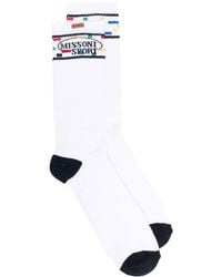 Missoni Gestrickte Socken mit Logo - Weiß
