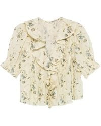 Doen - Henri Blouse Met Ruches En Bloemenprint - Lyst