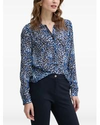 Morgan - Leopard-Print Long-Sleeve Shirt - Lyst