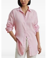 Ralph Lauren - Embroidered-Logo Long-Sleeve Shirt - Lyst