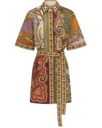 ALÉMAIS - Abito Corto Clemenza Spliced Con Stampa Paisley - Lyst