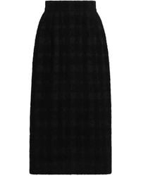 Dolce & Gabbana - Wool-Blend Check Bouclé Midi Skirt - Lyst