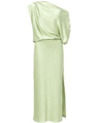 Hanita - Draped Satin-Finish Maxi Dress - Lyst