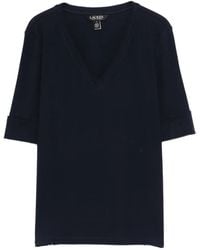 Ralph Lauren - Cuffed V-Neck T-Shirt - Lyst