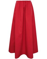 MSGM - Gathered Midi Skirt - Lyst