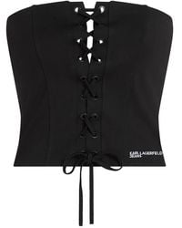 KARL LAGERFELD - Lace-Up Top - Lyst
