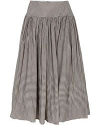 Alexis - Havara Gingham-Check Midi Skirt - Lyst