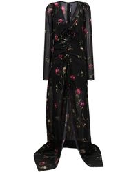ROTATE BIRGER CHRISTENSEN - Floral-print V-neck Maxi Dress - Lyst