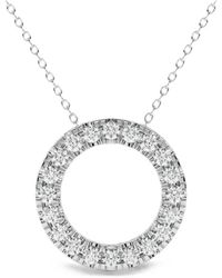 Diamond Essentials - Circle-Pendant Diamond Necklace - Lyst