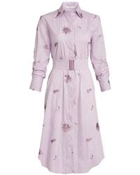 Silvia Tcherassi - Kendi Sequin-Embellished Striped Shirt Midi Dress - Lyst