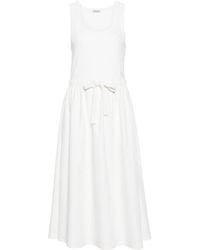 Moncler - Bow Cotton Midi Dress - Lyst