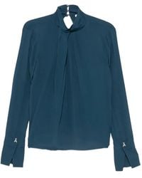 Patrizia Pepe - Tie-Neck Long-Sleeve Blouse - Lyst