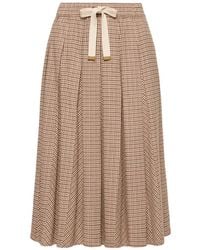 Moncler - Check-Pattern Pleated Mid Skirt - Lyst