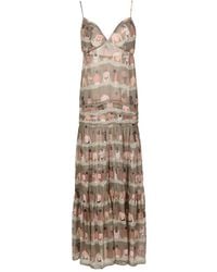 Amir Slama - Graphic-Print Silk Maxi Dress - Lyst