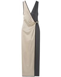 Nanushka - Colour-Block Wrap Dress - Lyst