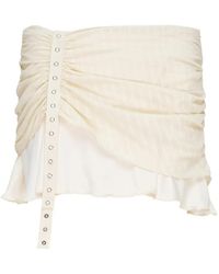GLOWNY - Ruched-Detail Mini Skirt - Lyst