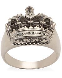 Dolce & Gabbana - 18kt White Gold Crown Ring - Lyst