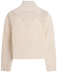 Ballantyne - Stehkragen-Pullover Mit Rauten-Intarsie - Lyst