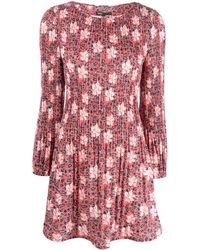 Maje - Floral-print Pleated Minidress - Lyst