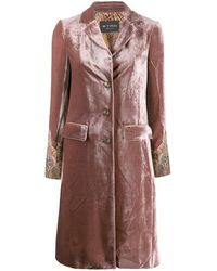 Etro Abrigo de terciopelo con botones - Rosa